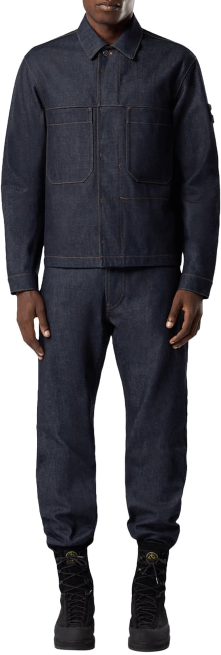 Stone Island INDIGO RAW DENIM JACKET BLUE Blauw