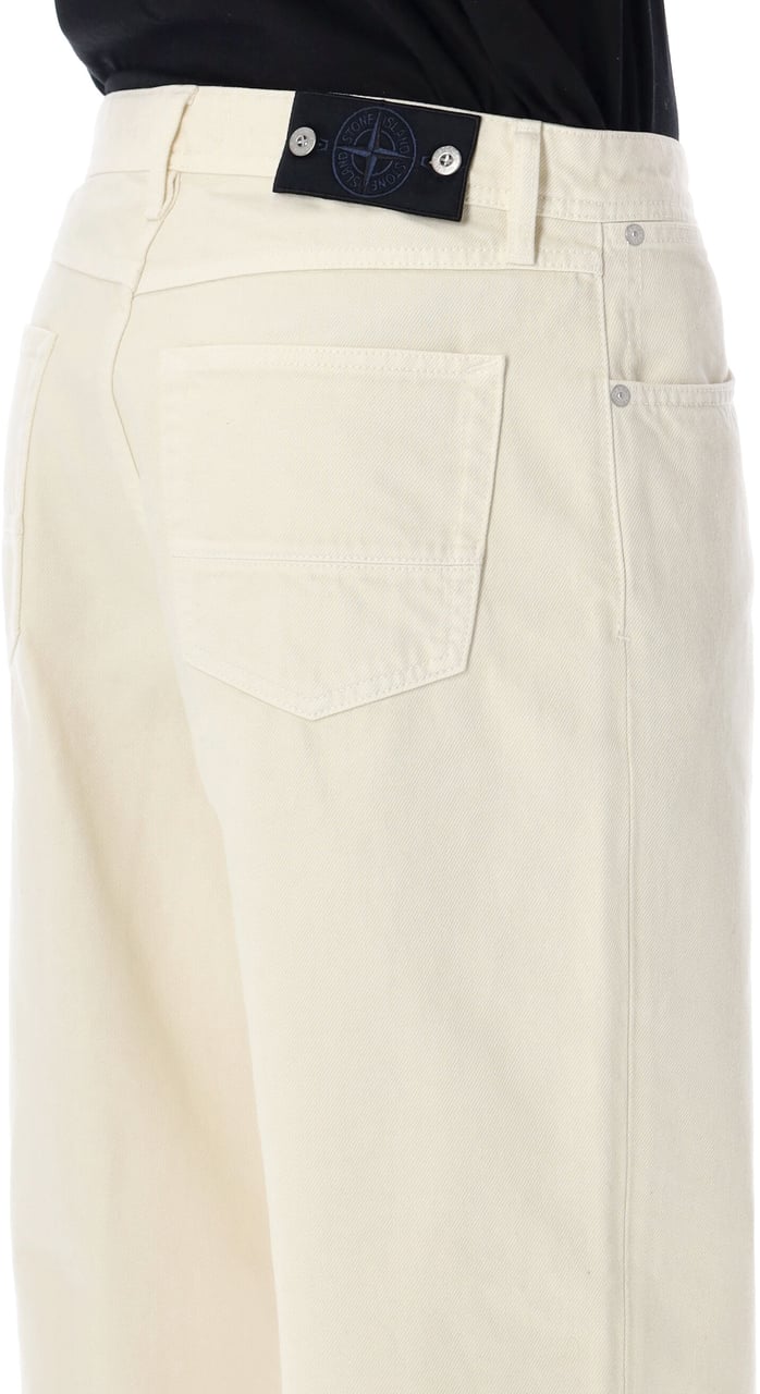 Stone Island Stone Island straight-leg jeans in ivory Neutraal