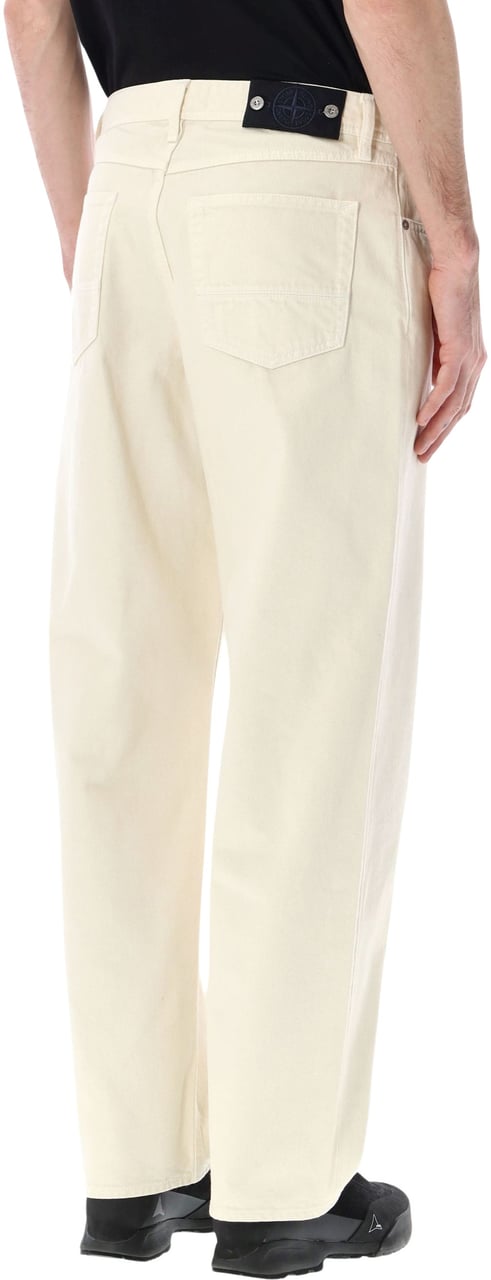 Stone Island Stone Island straight-leg jeans in ivory Neutraal