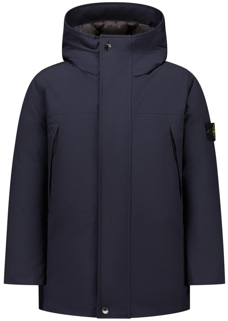 Stone Island Junior Real Down Jacket Blauw