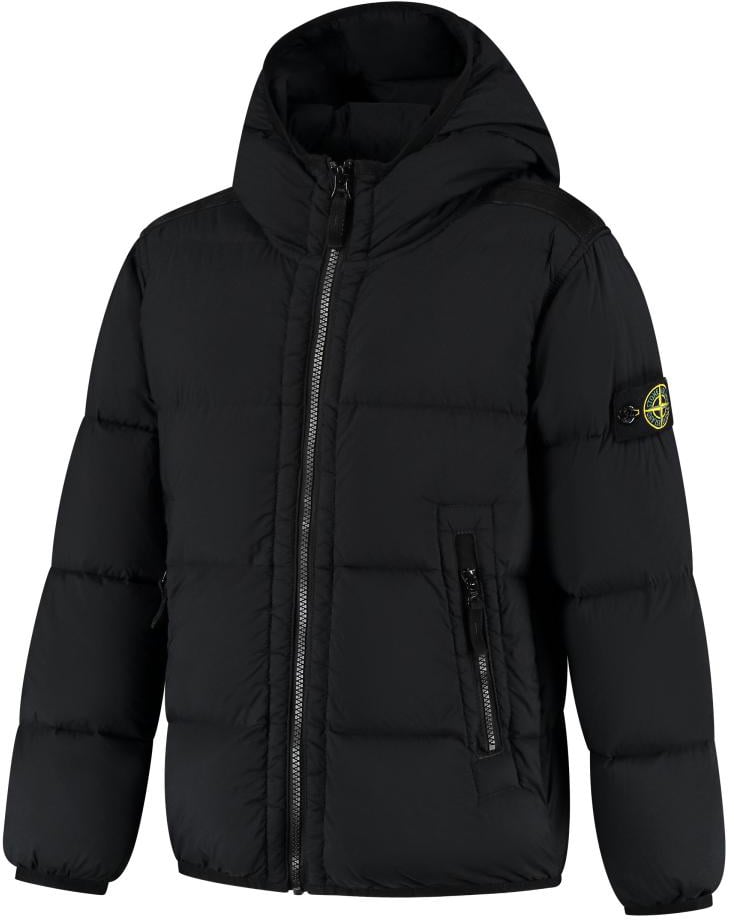 Stone Island Junior Real Down Jacket Zwart