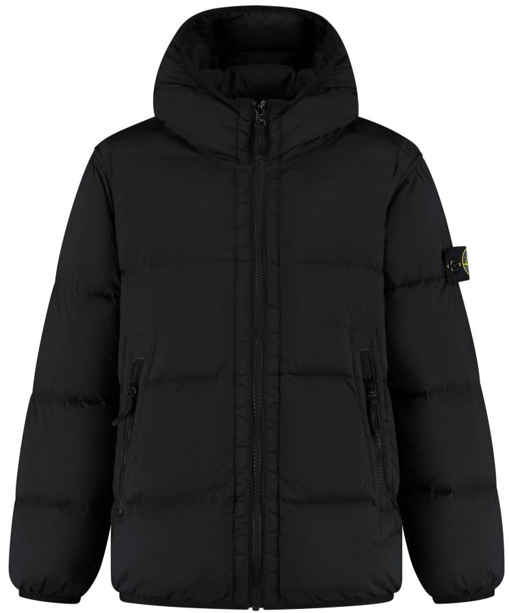Stone Island Junior Real Down Jacket Zwart