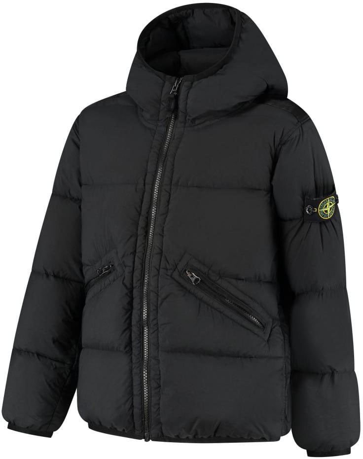 Stone Island Junior Short Parka Zwart