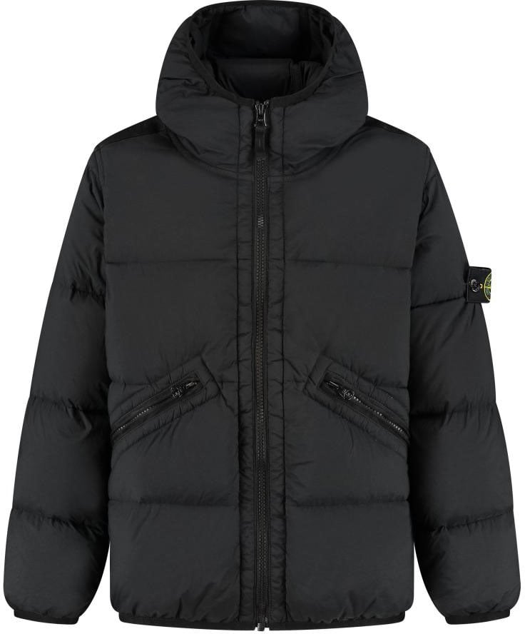 Stone Island Junior Short Parka Zwart