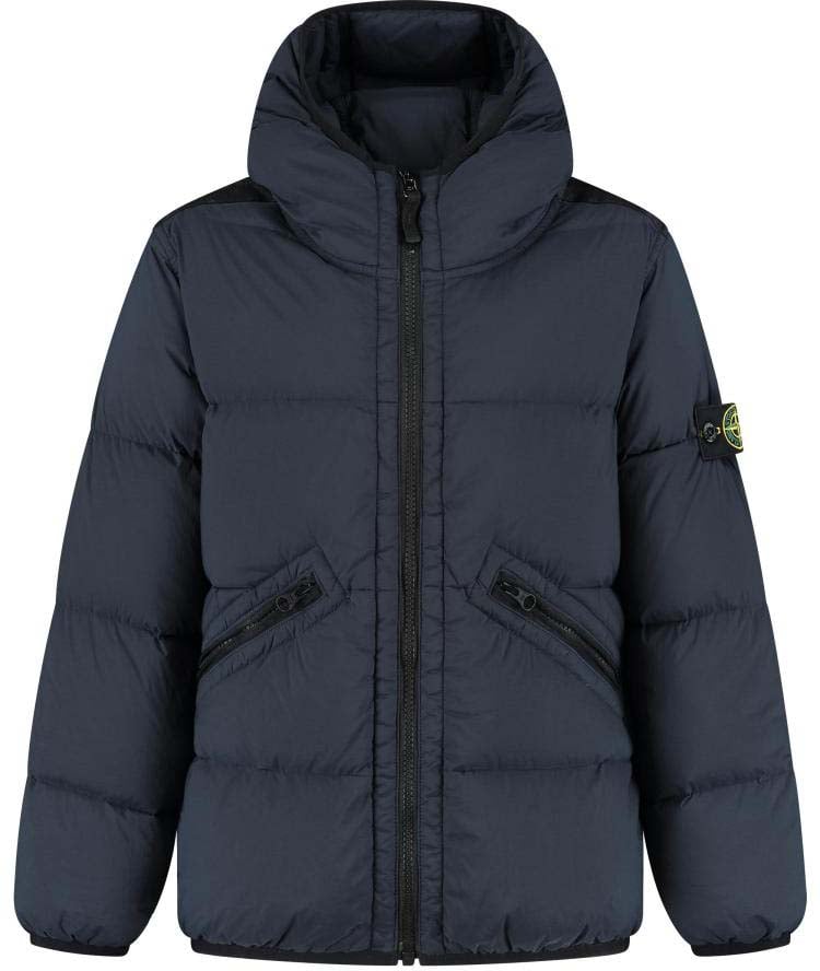 Stone Island Junior Short Parka Blauw