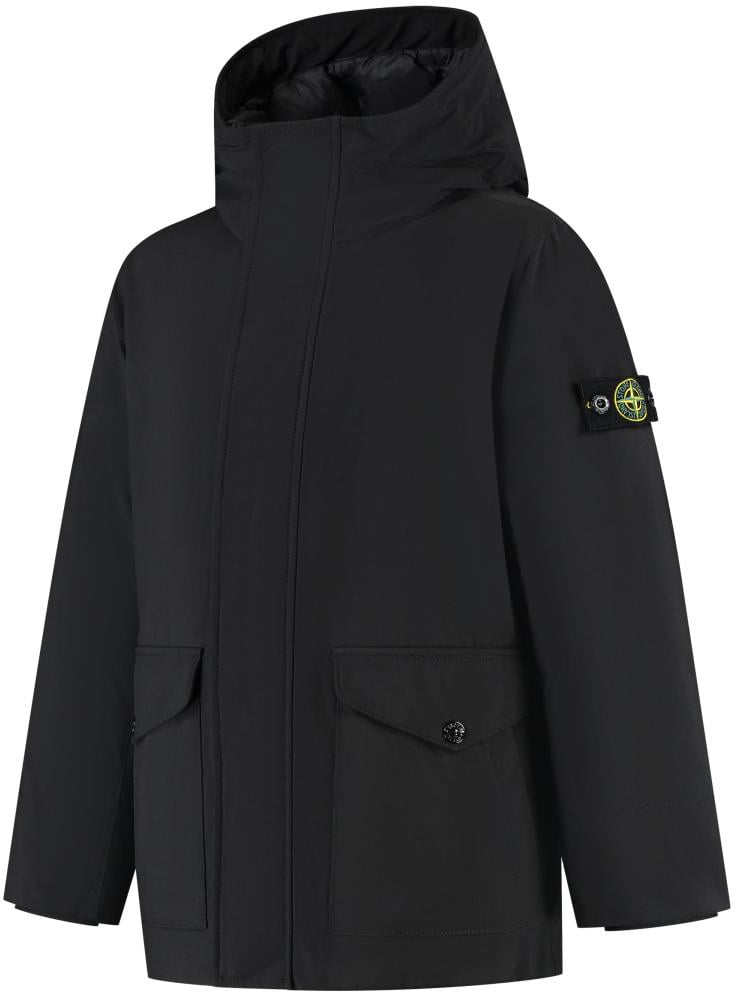 Stone Island Junior Short Parka Zwart