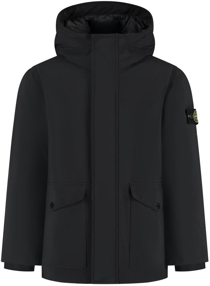 Stone Island Junior Short Parka Zwart