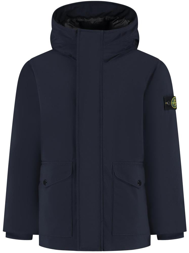 Stone Island Junior Short Parka Blauw