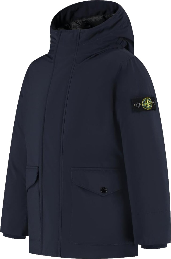 Stone Island Junior Short Parka Blauw
