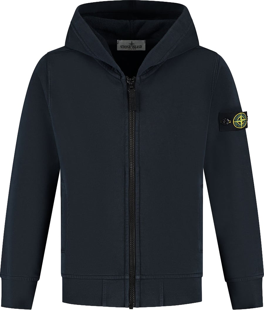 Stone Island Junior Zip Up Cardigan Blauw
