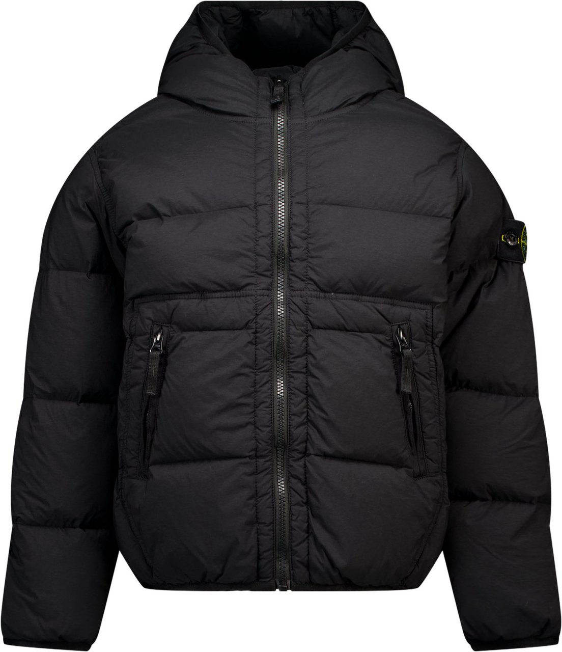 Stone Island Junior Stone Island Kinder Jongens Winterjas In Zwart Zwart