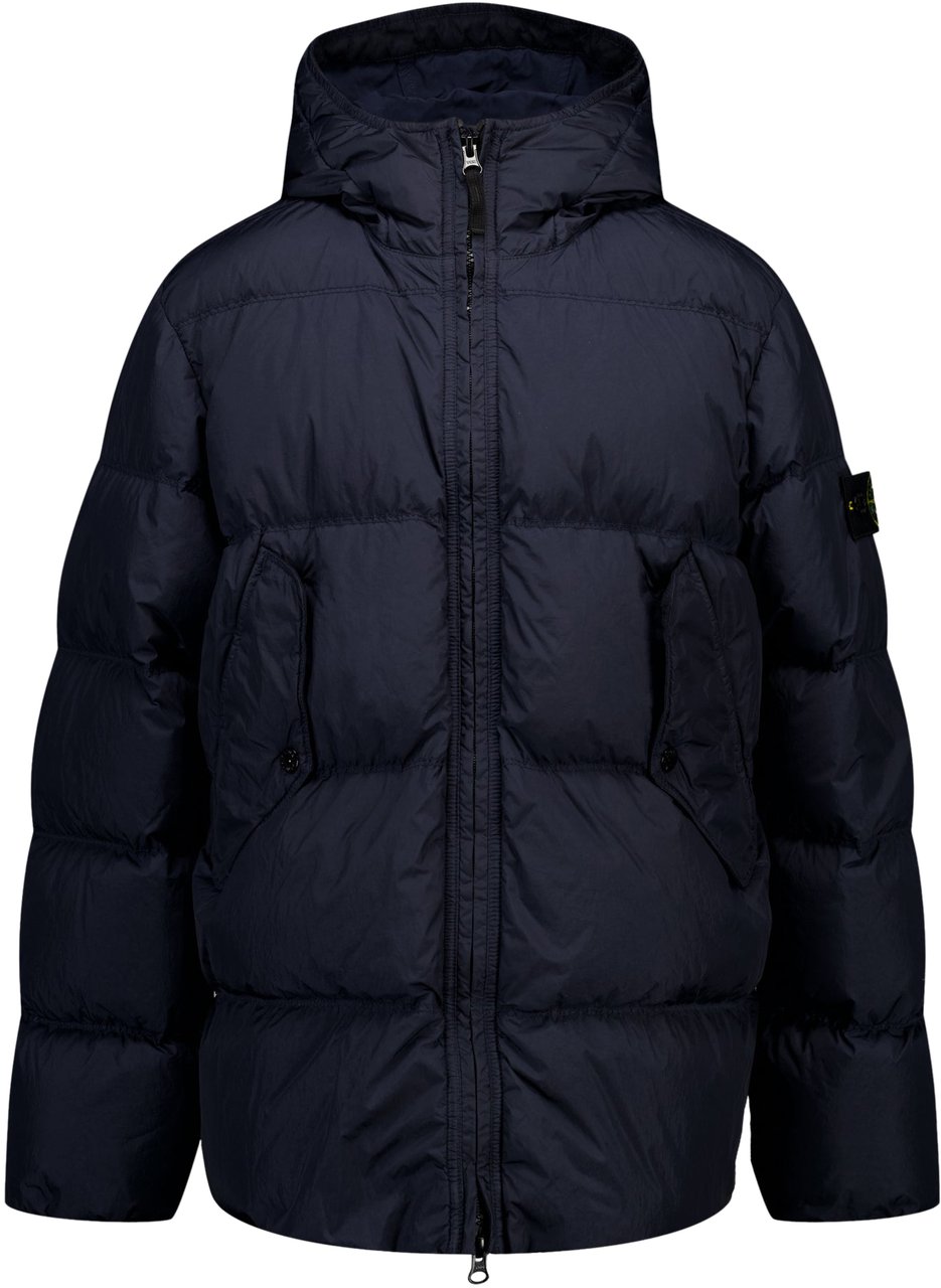 Stone Island Junior Stone Island Kinder Jongens Winterjas In Navy Blauw