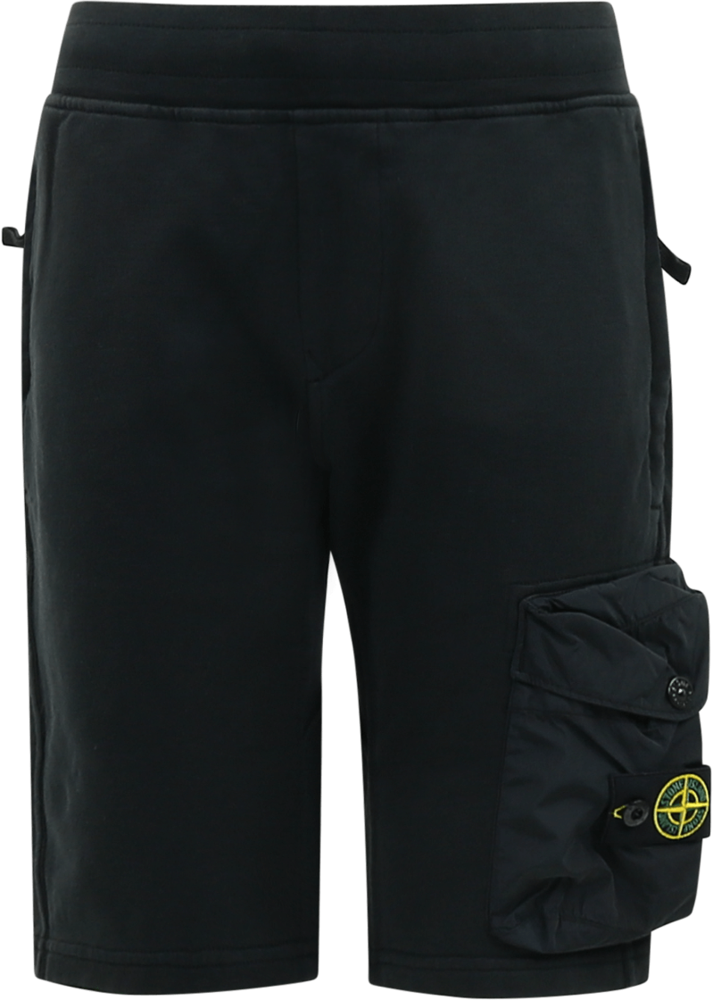 Stone Island Junior Kids Fleece Shorts Zwart