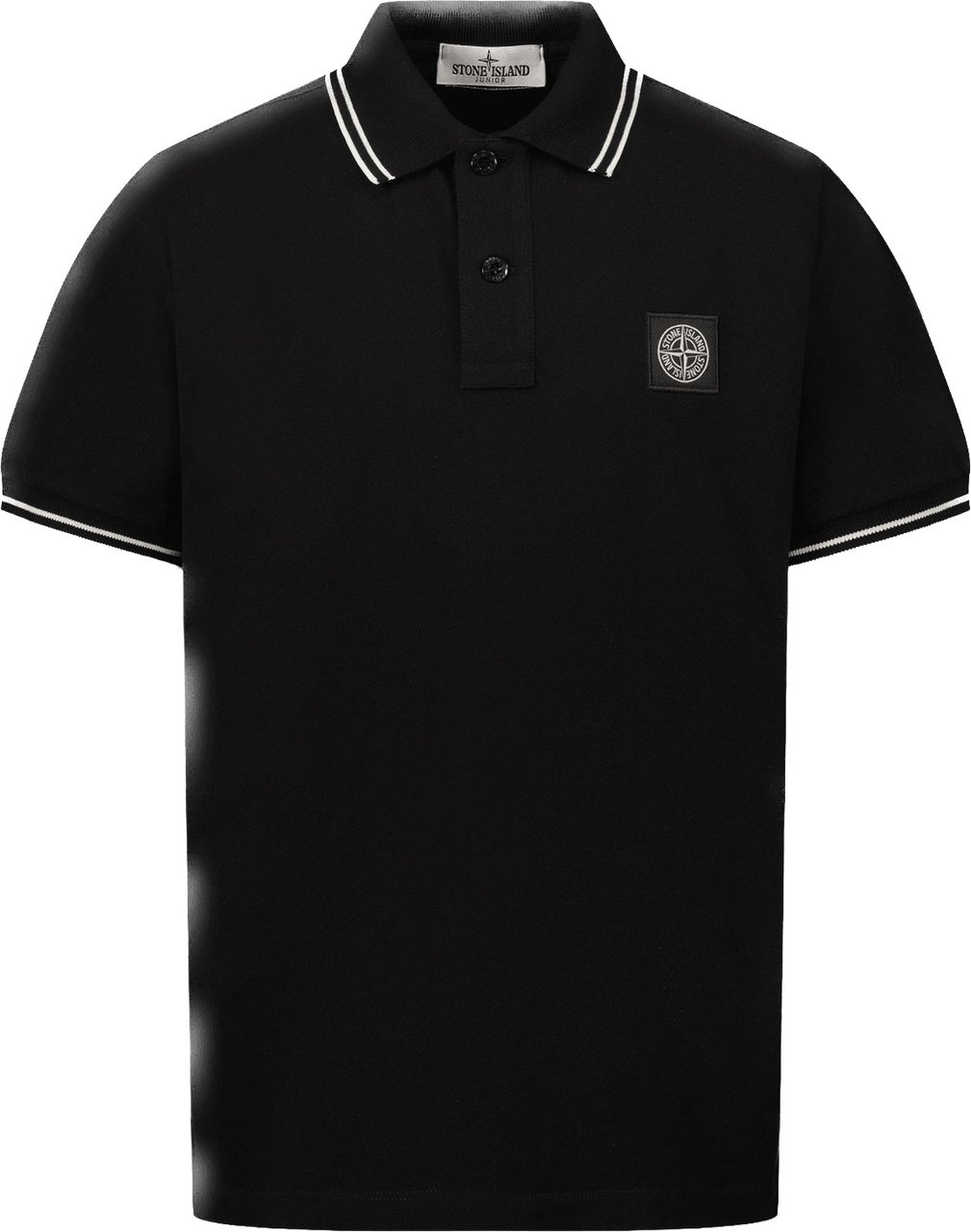 Stone Island Junior Stone Island Kinder Jongens Polo Zwart Zwart