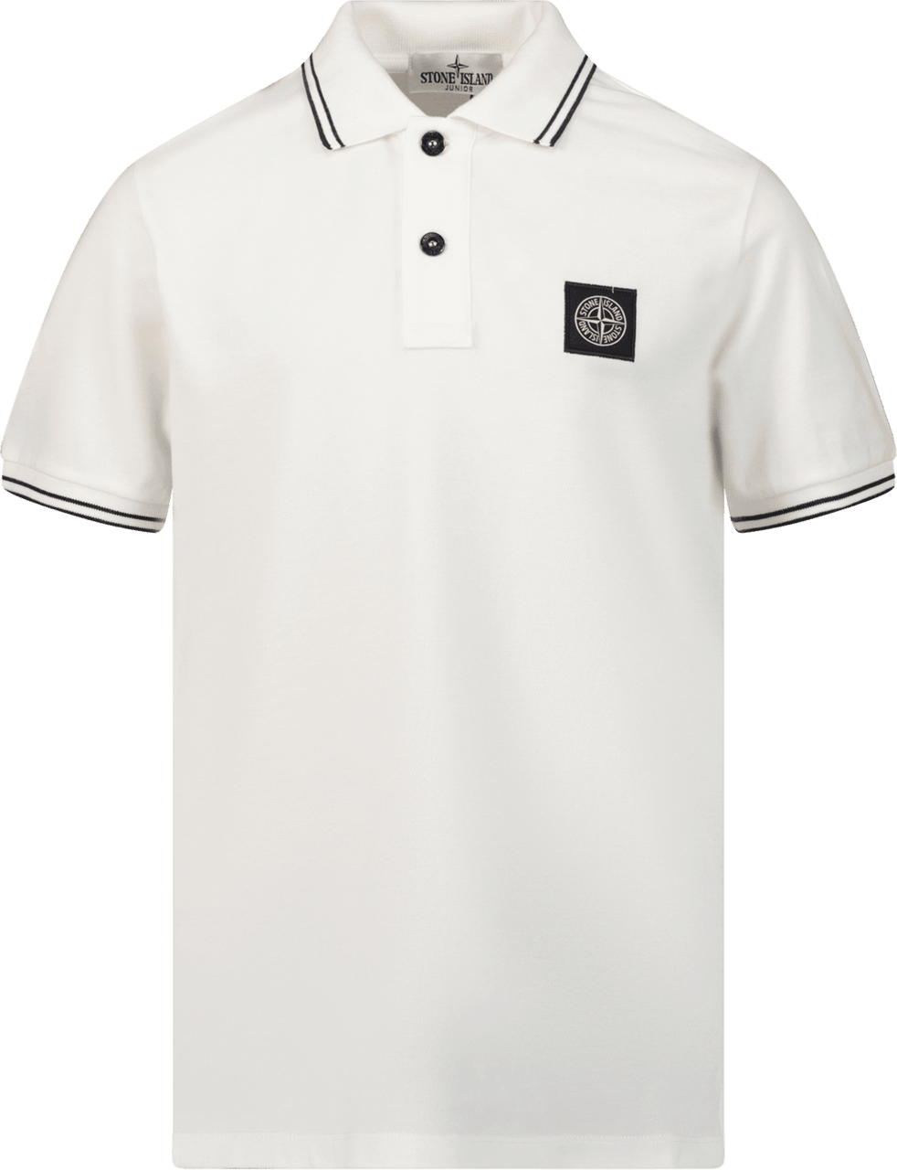 Stone Island Junior Stone Island Kinder Jongens Polo Off White Wit