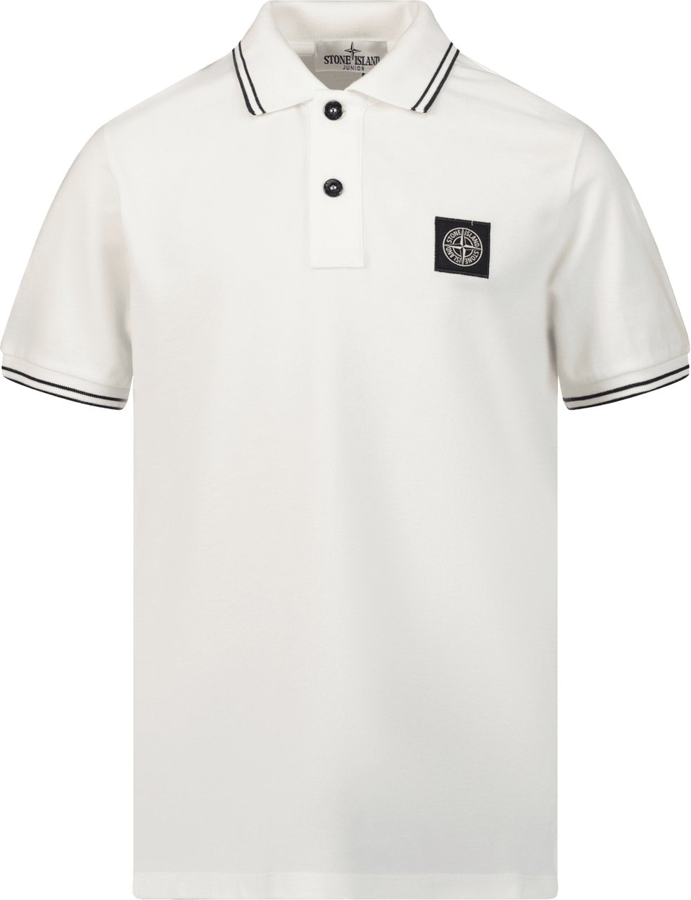 Stone Island Junior Stone Island Kinder Jongens Polo Off White Wit