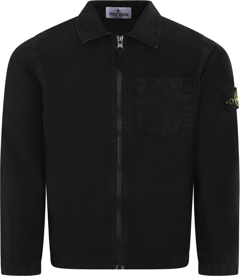 Stone Island Junior Kids Overshirt Zwart