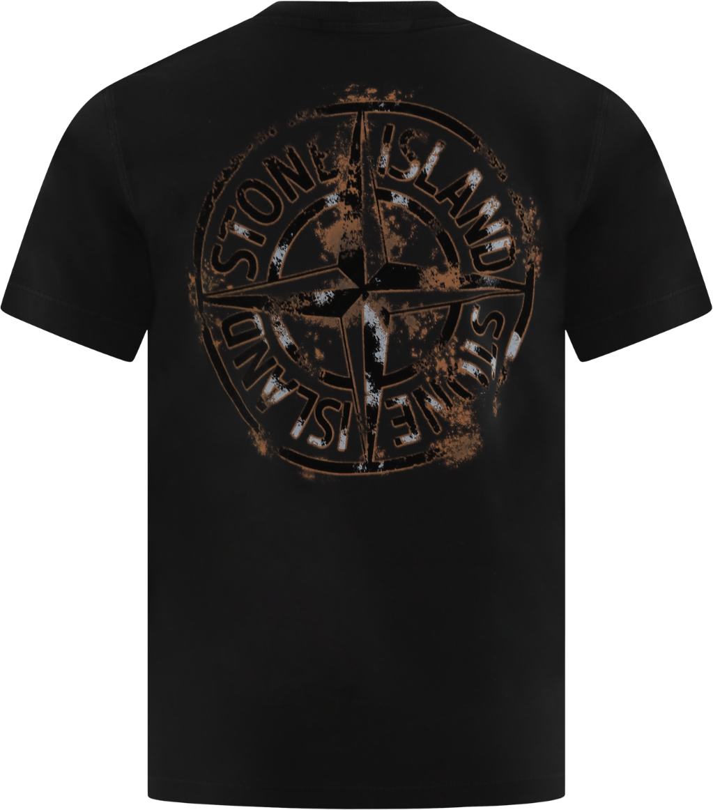 Stone Island Junior Kids T Shirt Zwart
