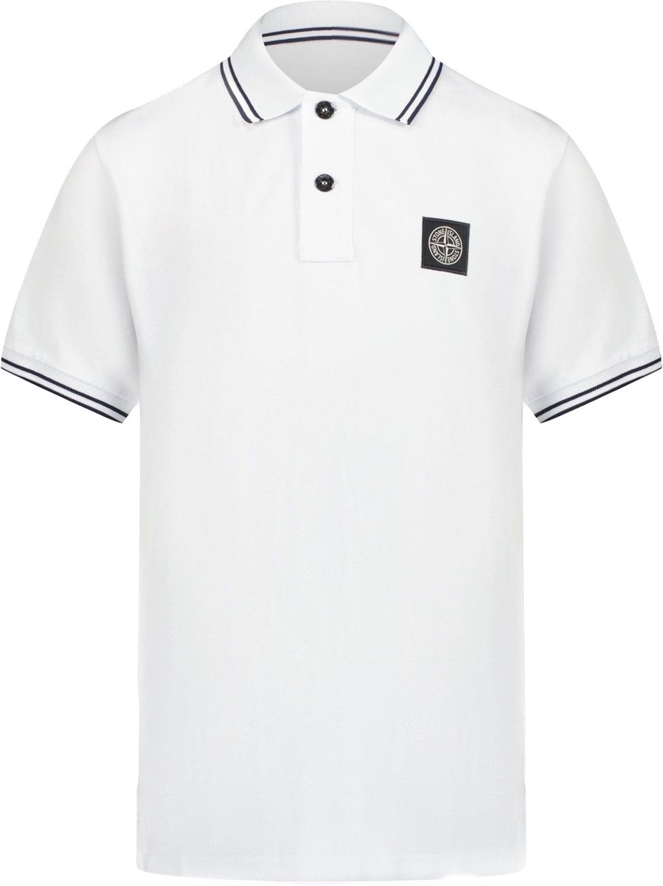 Stone Island Junior Stone Island Jongens Polo Wit Wit