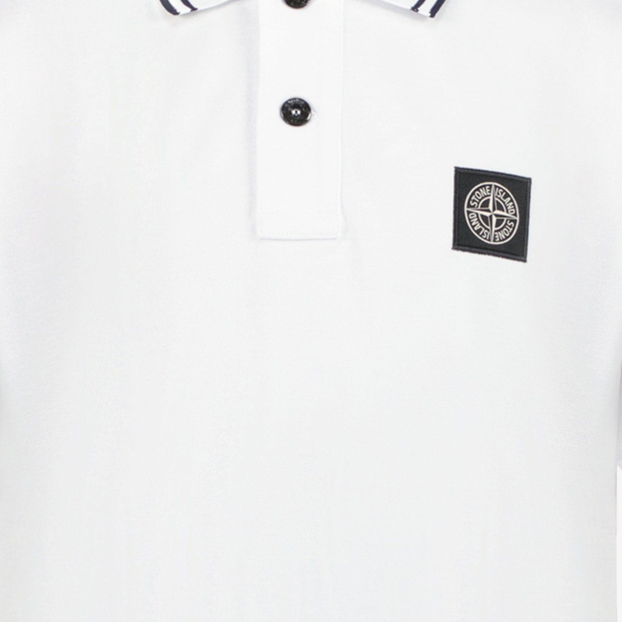 Stone Island Junior Stone Island Jongens Polo Wit Wit