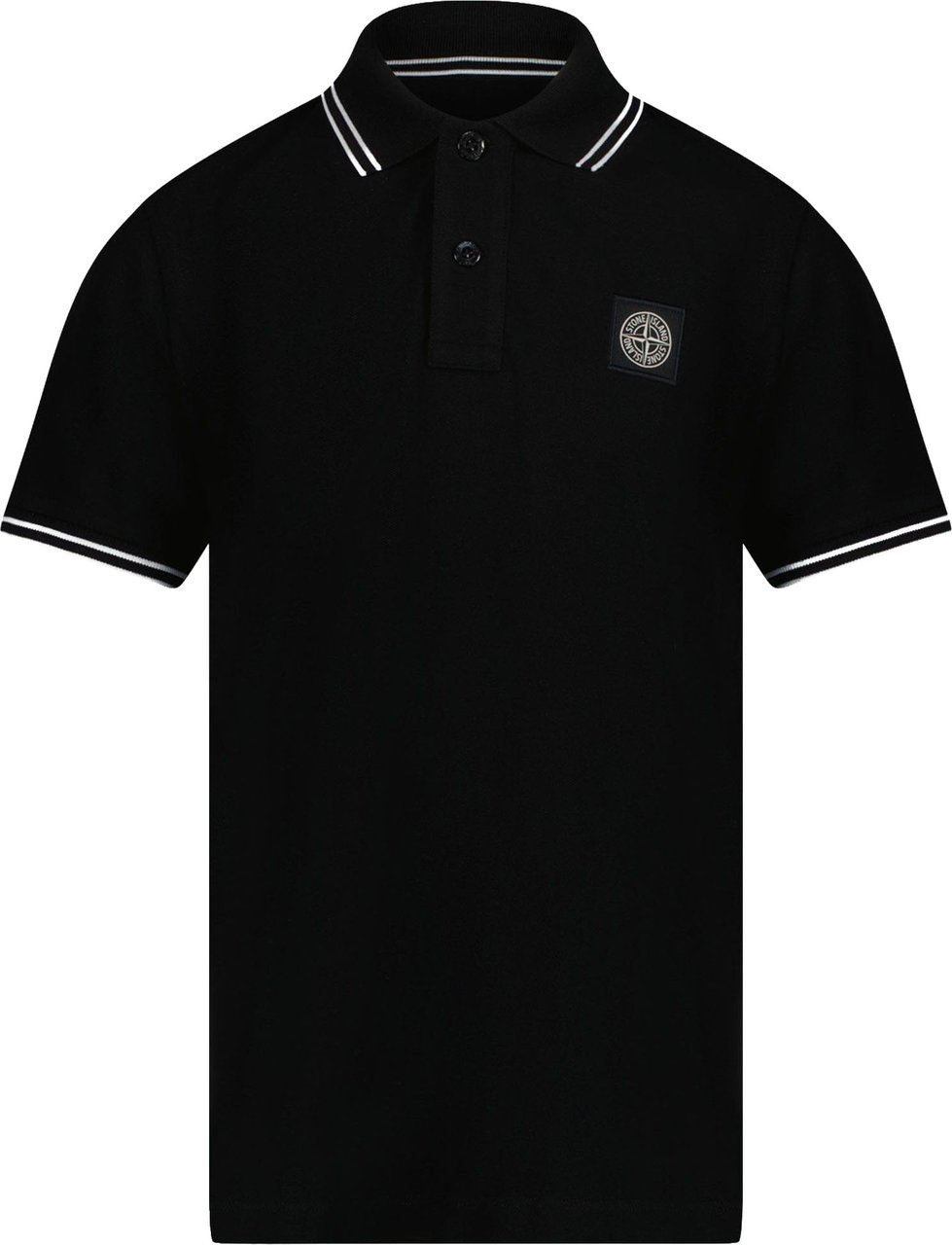 Stone Island Junior Stone Island Jongens Polo Zwart Zwart