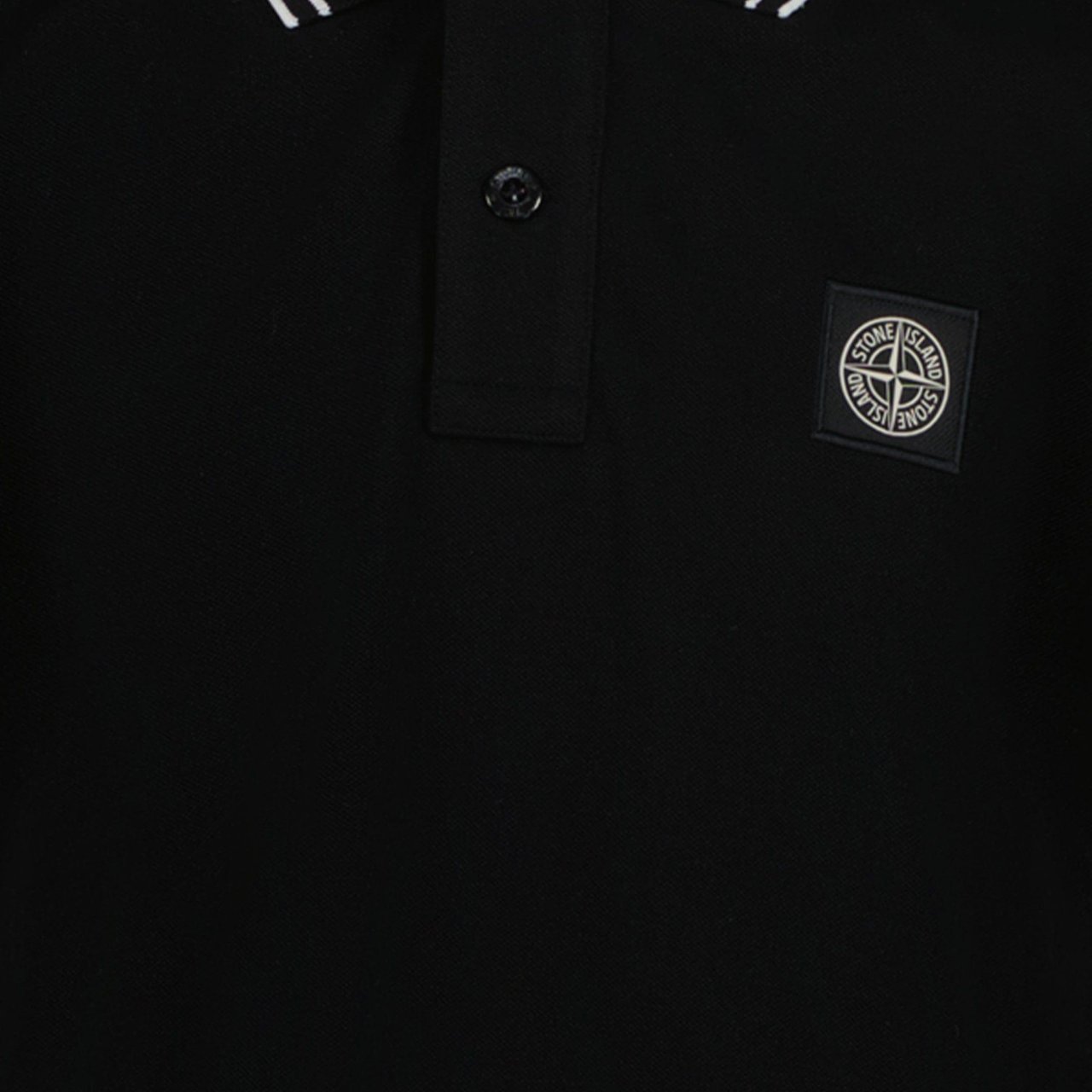 Stone Island Junior Stone Island Jongens Polo Zwart Zwart