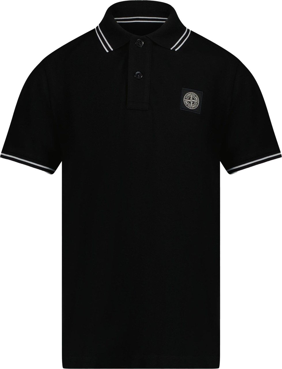 Stone Island Junior Stone Island Jongens Polo Zwart Zwart