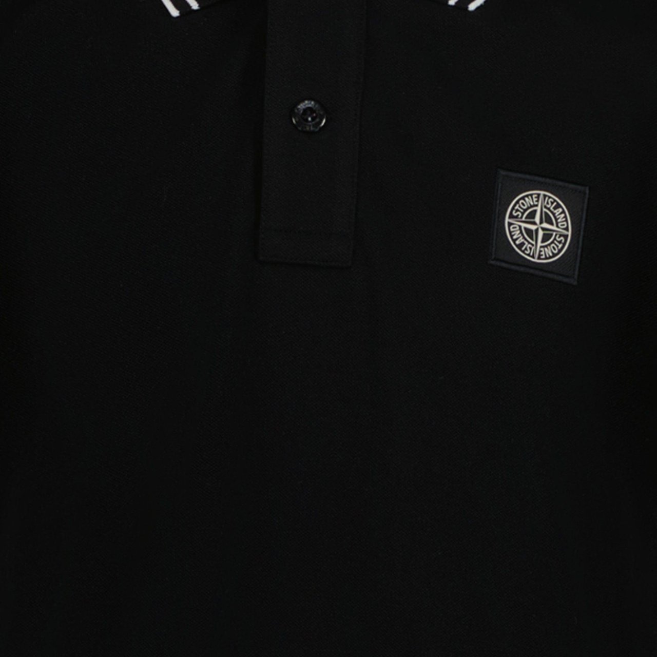 Stone Island Junior Stone Island Jongens Polo Zwart Zwart