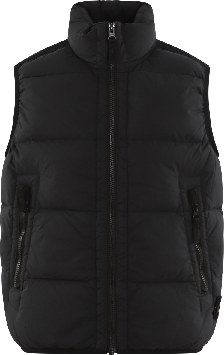 Stone Island Junior Kids Sleeveless Realdown Jacket Zwart