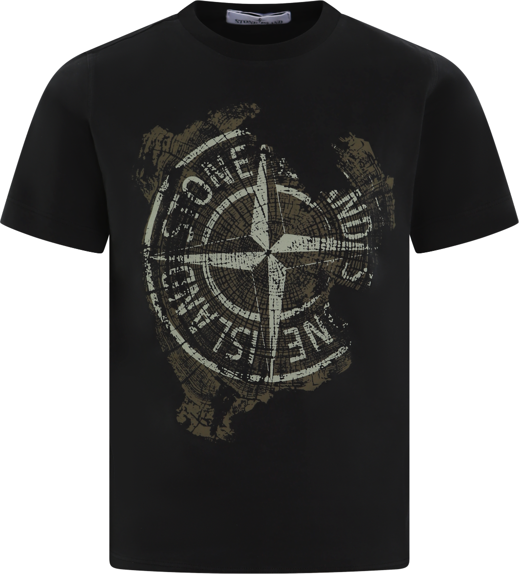 Stone Island Junior Kids Logoprint T-Shirt Zwart Zwart