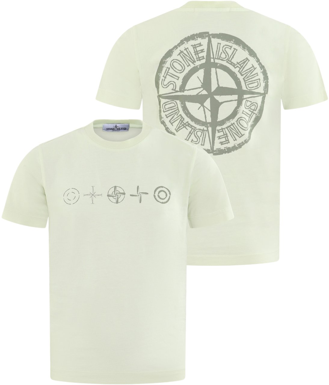 Stone Island Junior Kids Logoprint T-Shirt Geel Neutraal