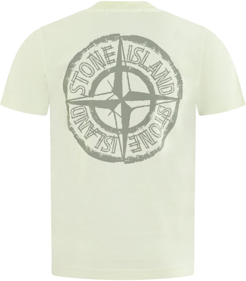 Stone Island Junior Kids Logoprint T-Shirt Geel Neutraal