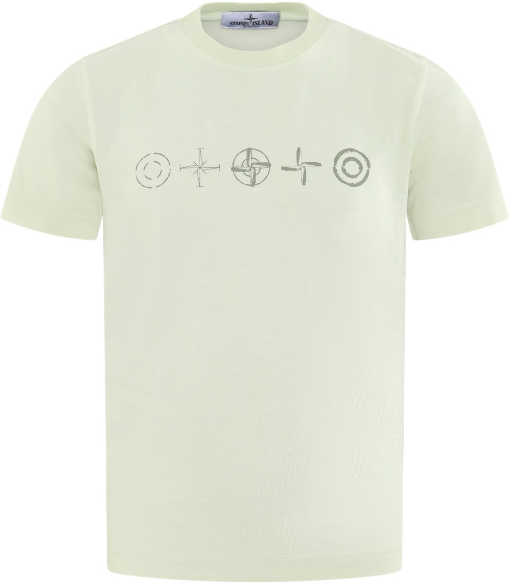 Stone Island Junior Kids Logoprint T-Shirt Geel Neutraal