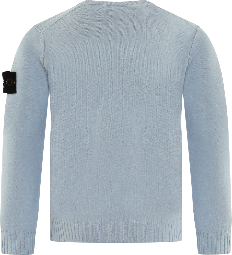Stone Island Junior Kids Logo patch Crewneck Blauw Blauw