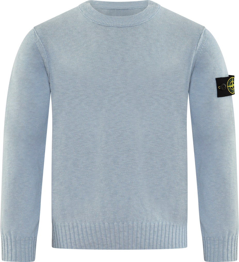 Stone Island Junior Kids Logo patch Crewneck Blauw Blauw