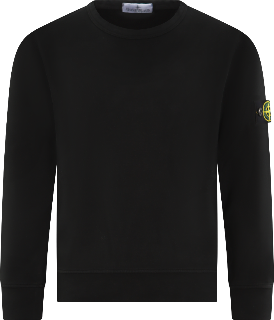 Stone Island Junior Kids Logopatch Sweater Zwart Zwart