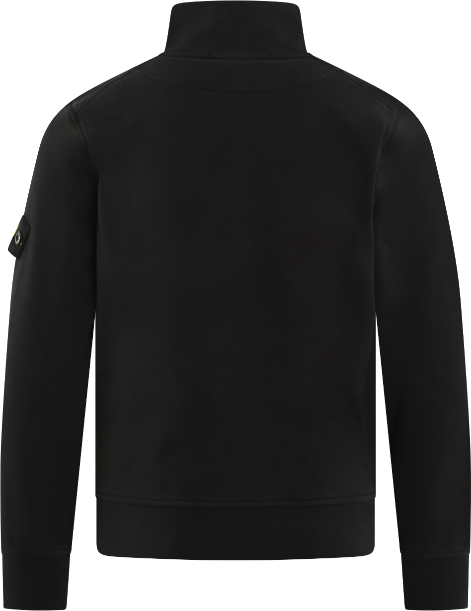 Stone Island Junior Kids Half Zip Longsleeve Zwart Zwart
