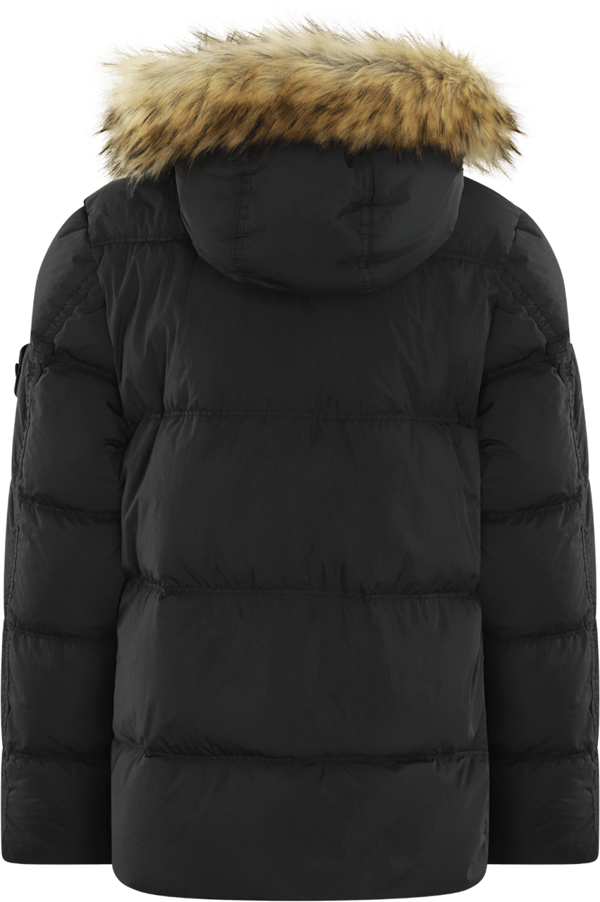 Stone Island Junior Kids Short Parka Zwart Zwart