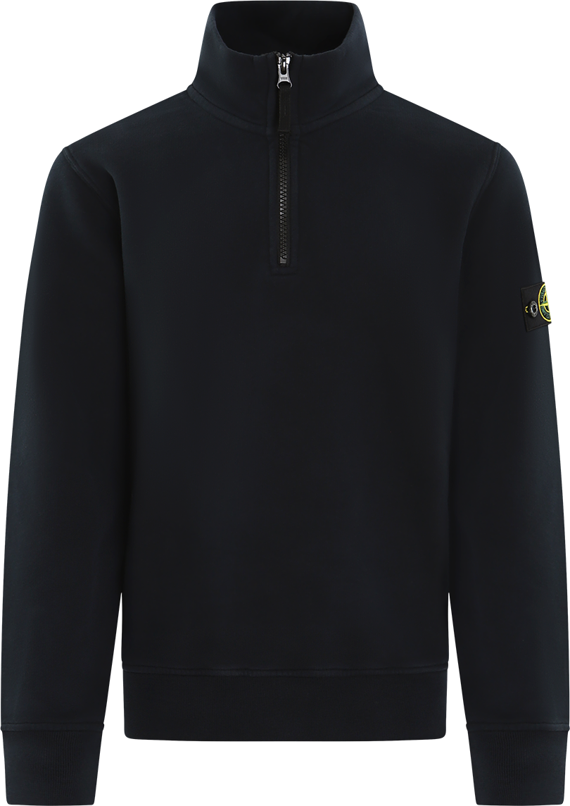 Stone Island Junior Kids Half Zip Sweater Blauw Blauw