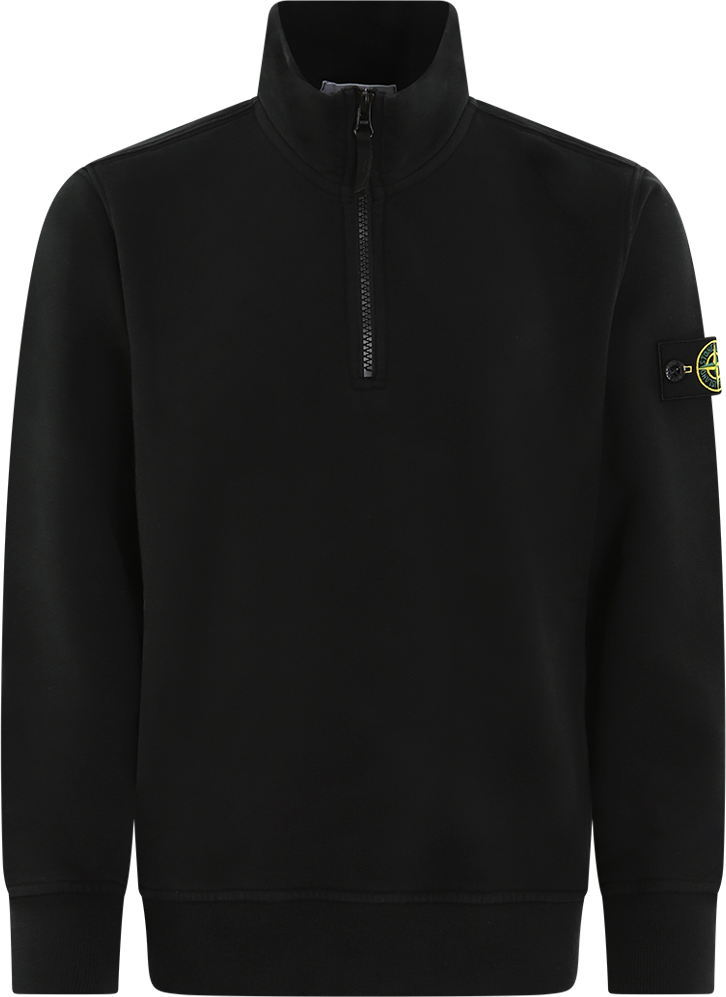 Stone Island Junior Kids Half Zip Sweater Zwart Zwart