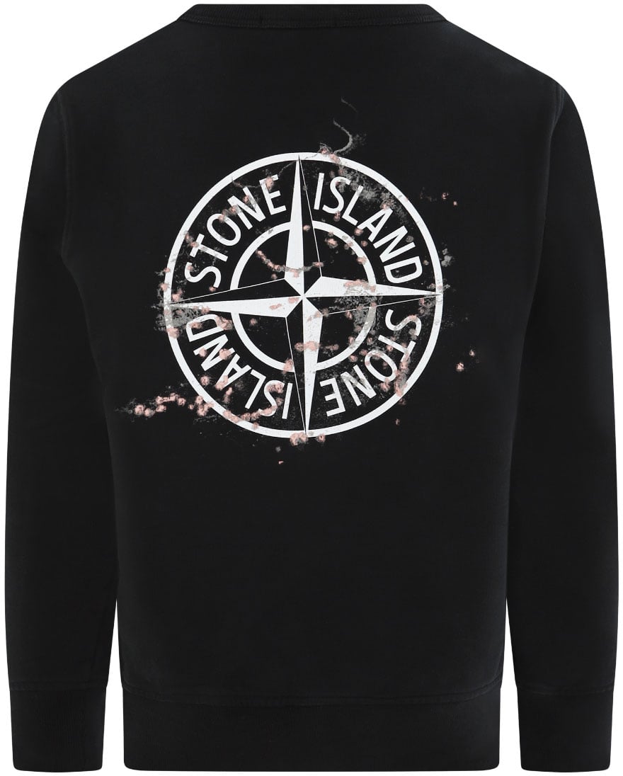 Stone Island Junior Stone Island Kids Compasslogo Sweater Zwart Zwart