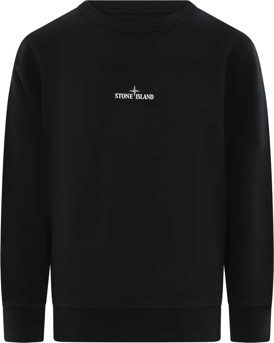 Stone Island Junior Kids Compasslogo Sweater Zwart Zwart