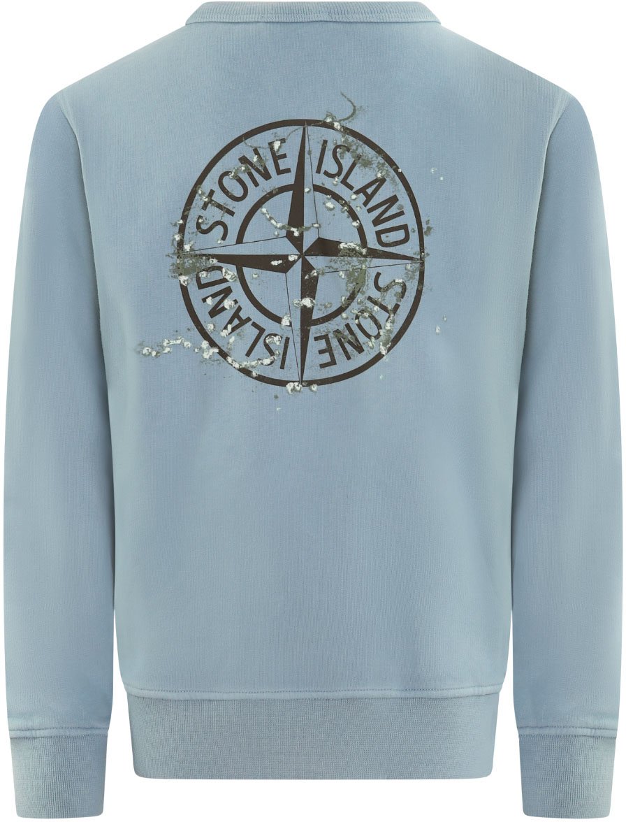 Stone Island Junior Stone Island Kids Compasslogo Sweater Blauw Blauw
