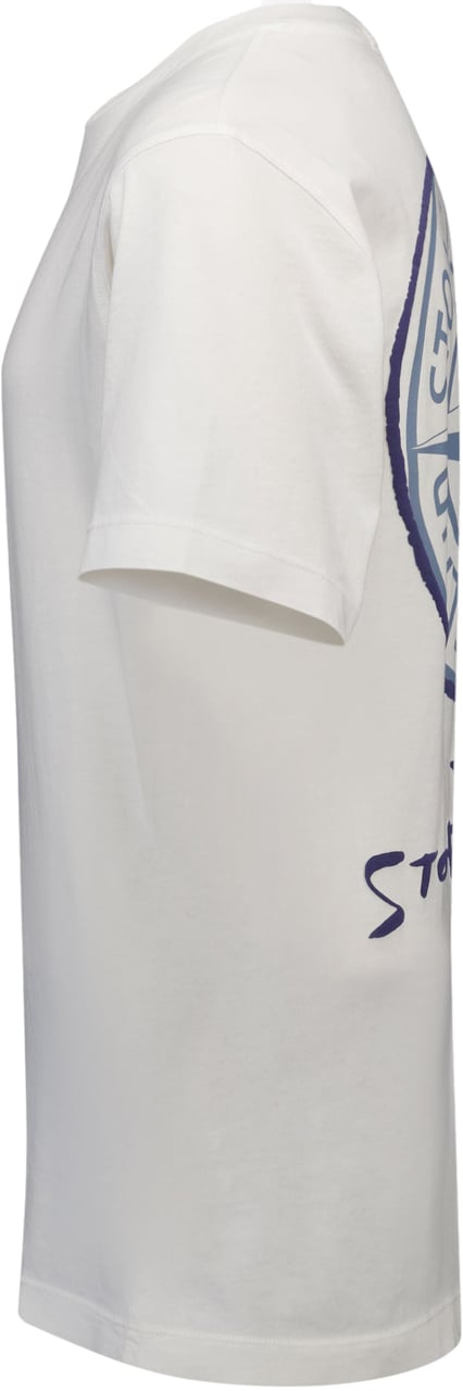 Stone Island Junior Stone Island Kinder Jongens T-Shirt In Wit Wit