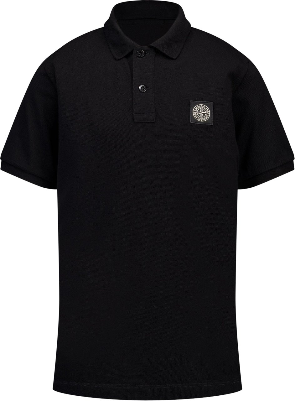 Stone Island Junior Stone Island Kinder Jongens Polo In Zwart Zwart
