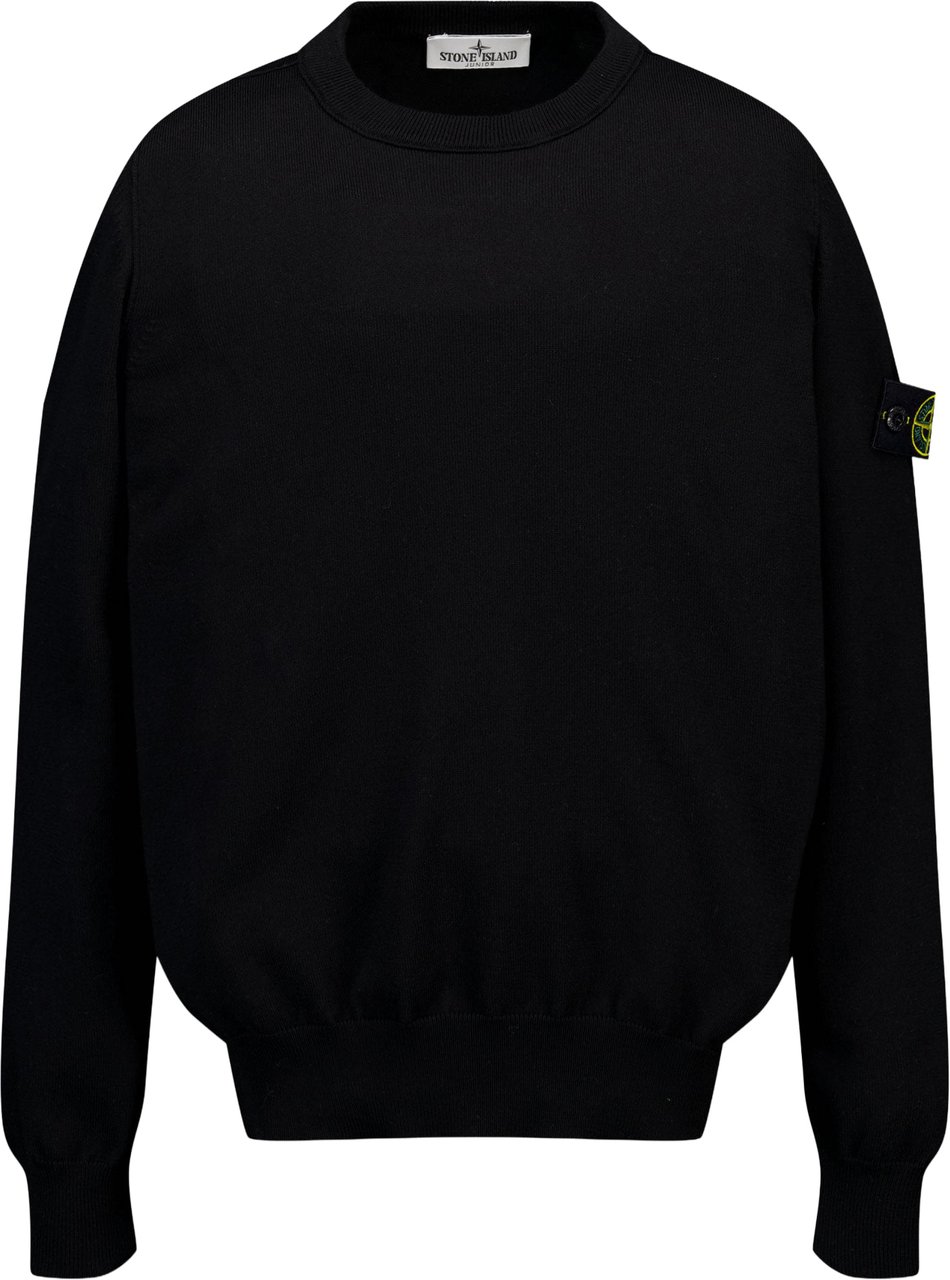 Stone Island Junior Stone Island Kinder Jongens Trui In Zwart Zwart