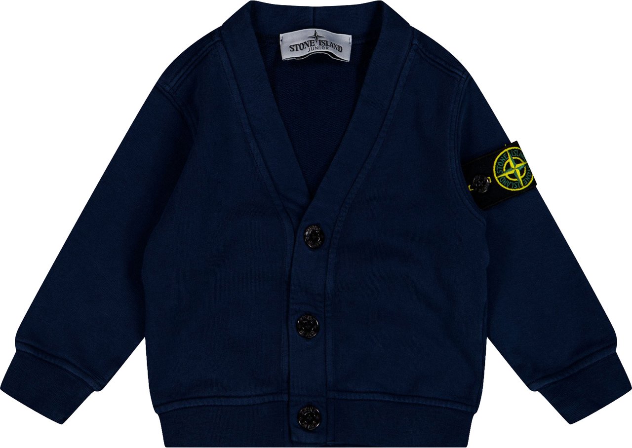 Stone Island Junior Stone Island Baby Jongens Setje In Navy Blauw