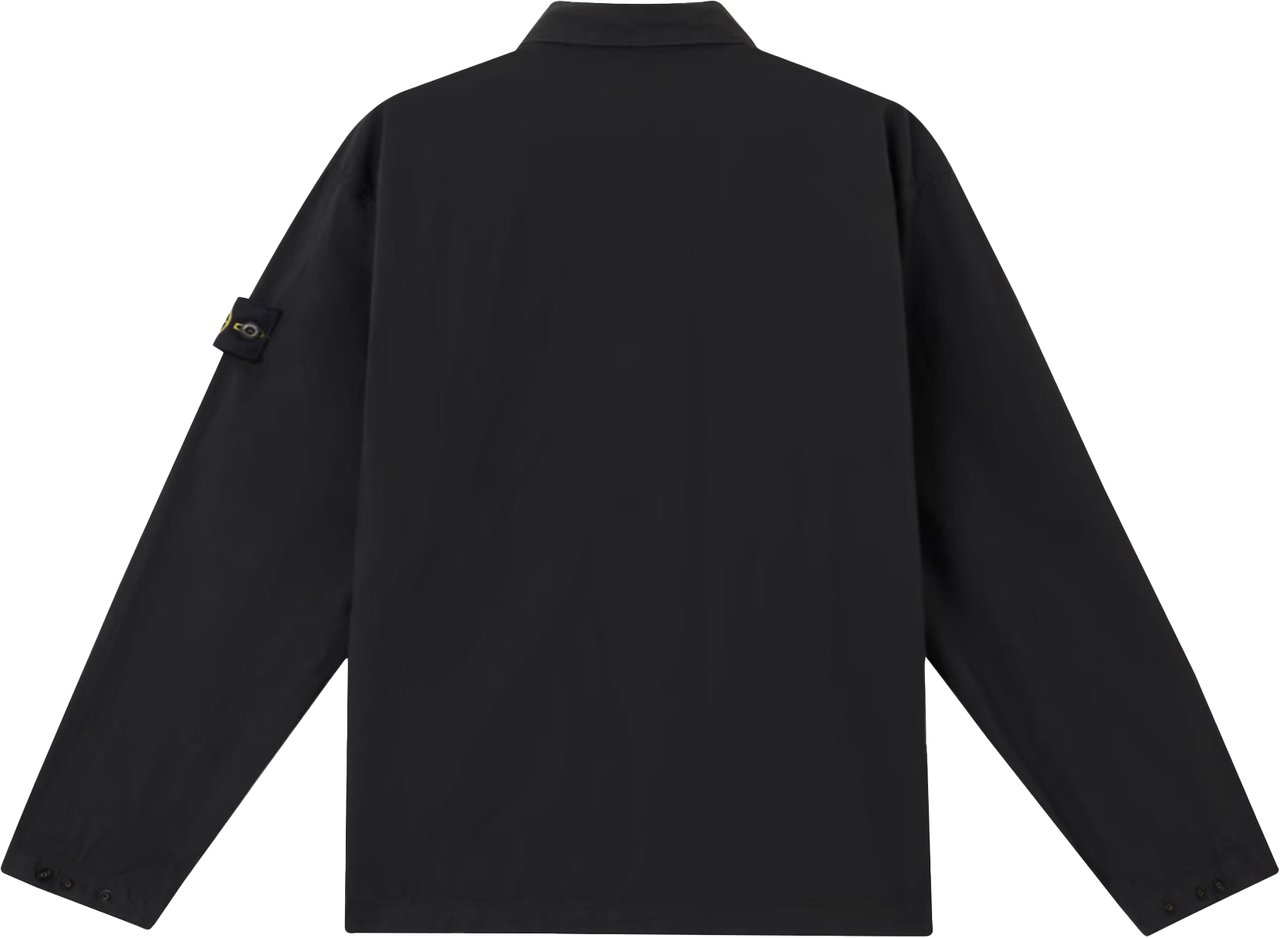 Stone Island Overshirt Stretch Cotton Tela Paracadute Zwart