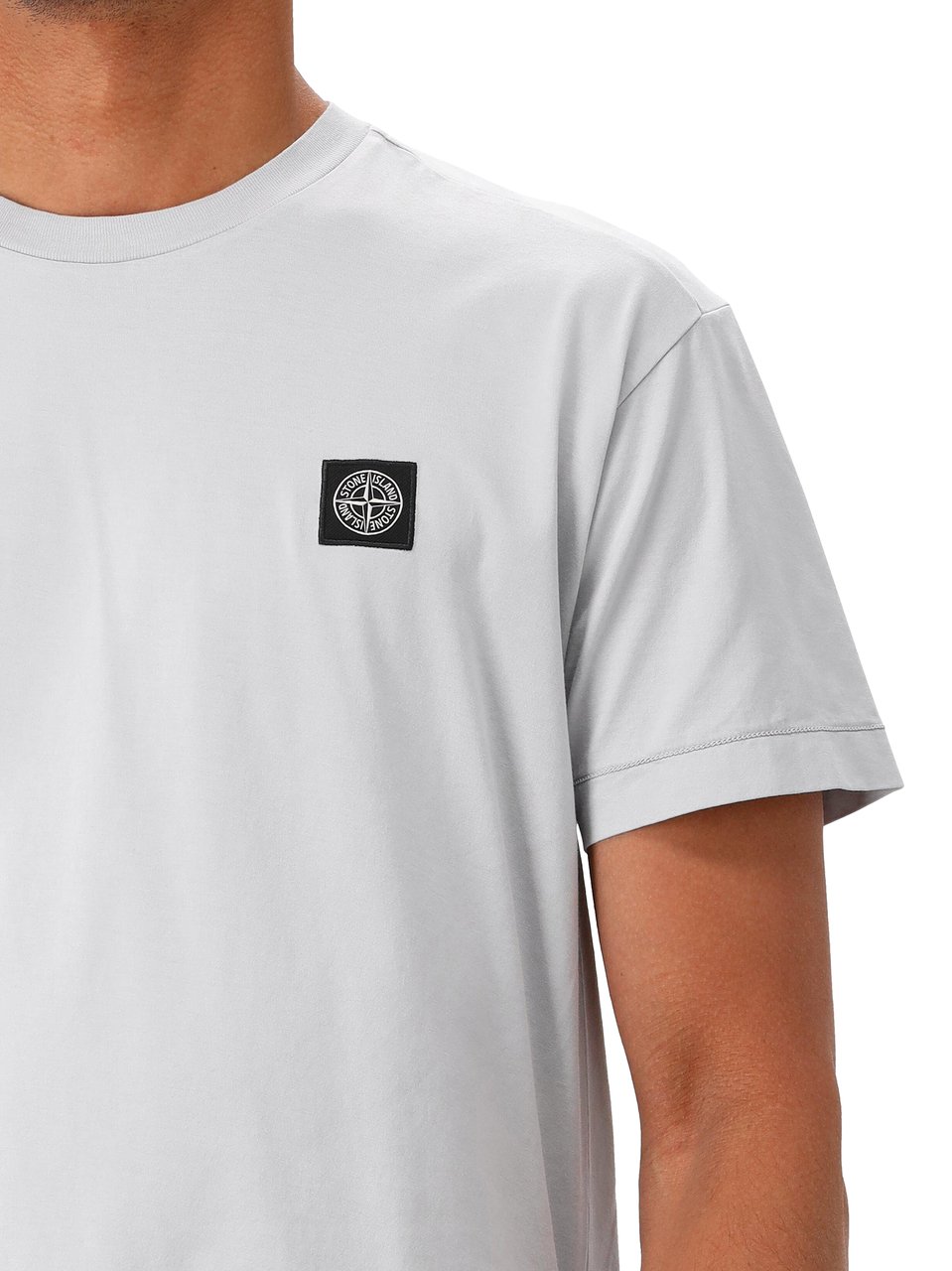 Stone Island Stone Island T-shirt Grijs Logo Patch Wit