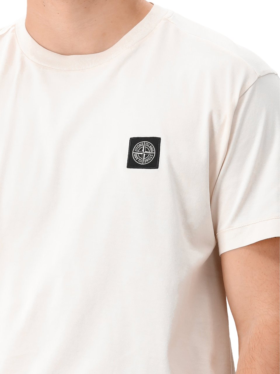 Stone Island Stone Island T-shirt Beige Patch Logo Beige